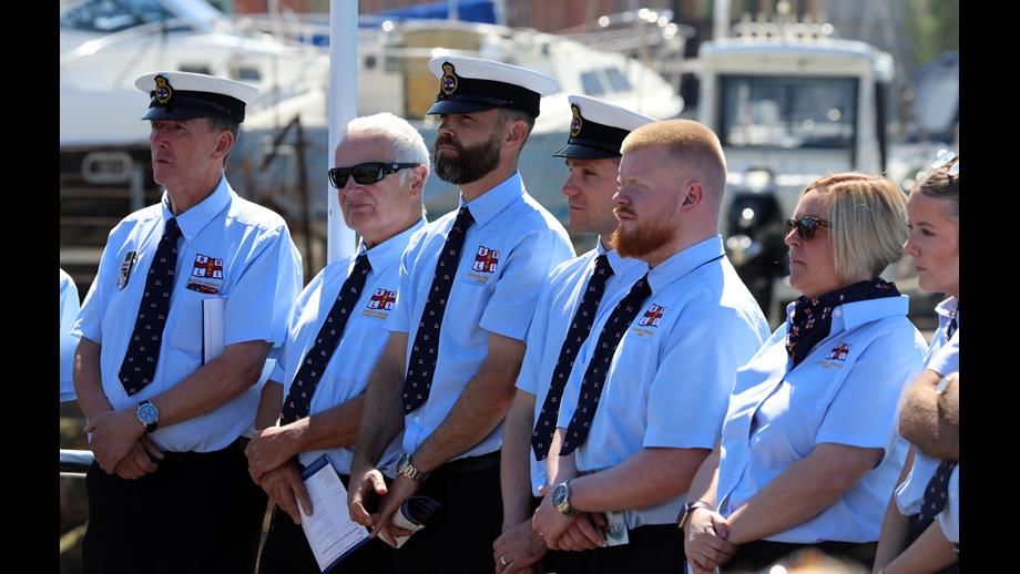 Bangor RNLI crew pictured during the naming ceremony