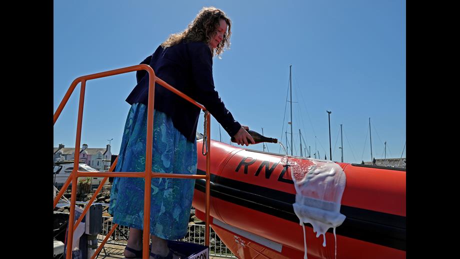 The lifeboat was officially named by the donor Dennis Filby's family