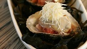Oysters served with tomato, ginger and horseradish mayo  