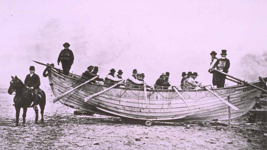 The oldest surviving lifeboat, the Zetland, at Redcar in 1802