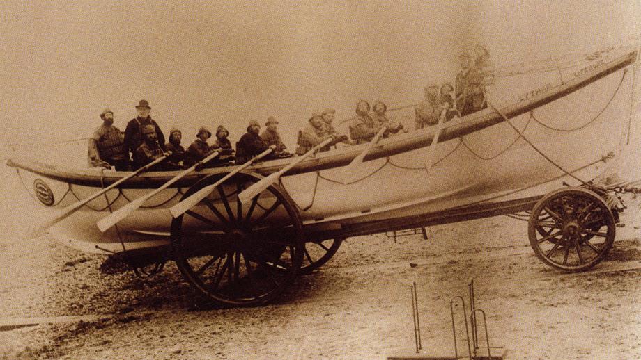 Lytham lifeboat Charles Biggs with the men that went to the wreck of the Mexico and rescued her crew of 12