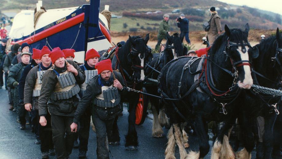 The 1999 re-enactment of the Porlock Weir launch