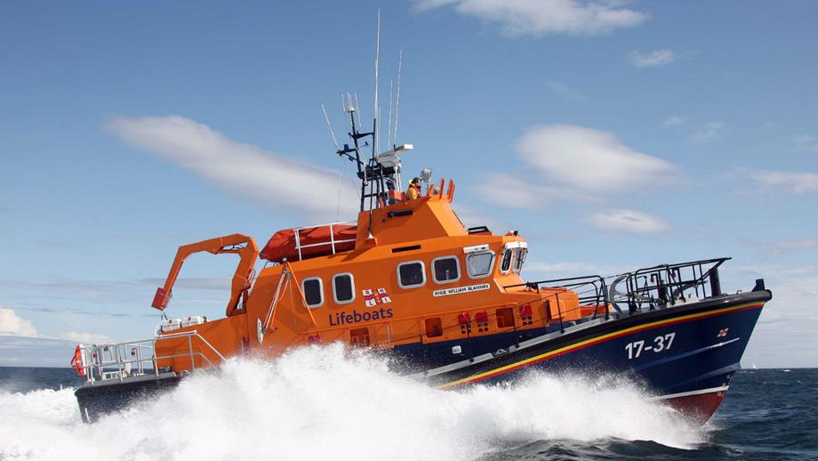 Buckie RNLI’s Severn class lifeboat, the William Blannin, out on exercise