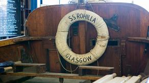 Lifering from the SS Rohilla at the Whitby RNLI Lifeboat Museum in North Yorkshire