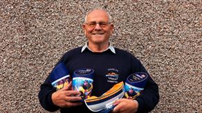 Maxwell Callister, fundraising volunteer, with some of the tools of the trade