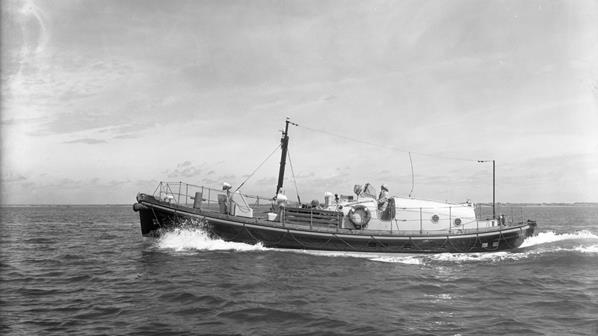 Black and white image of the Duchess of Kent  lifeboat on service