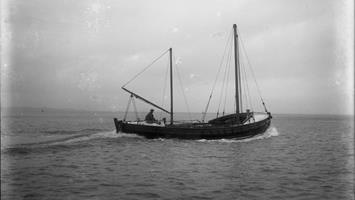 Black and white image of Penlee lifeboat, The Brothers, while on trials