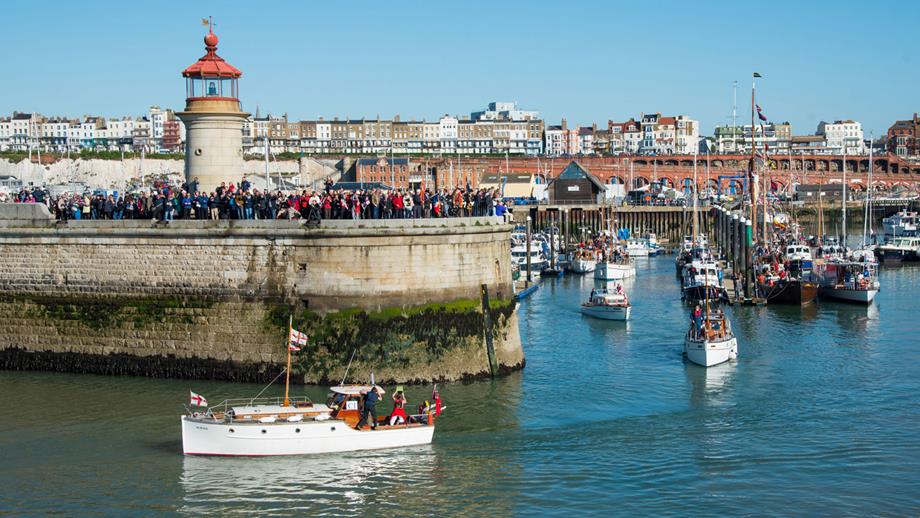 Boats leaving Ramsgate on anniversary of Dunkirk