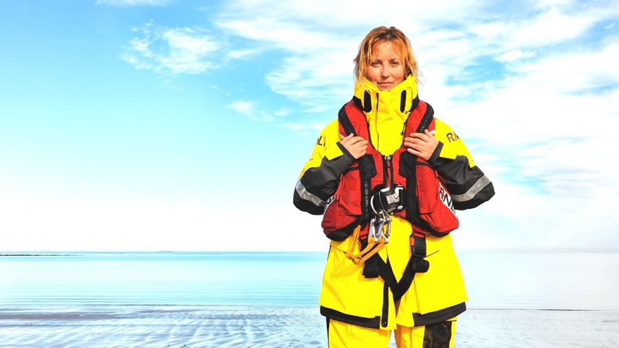 Dunbar crew member Becs Miller standing in kit
