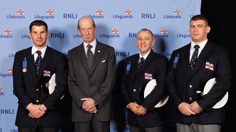 Flood Rescue Team with their medals and the Duke of Kent
