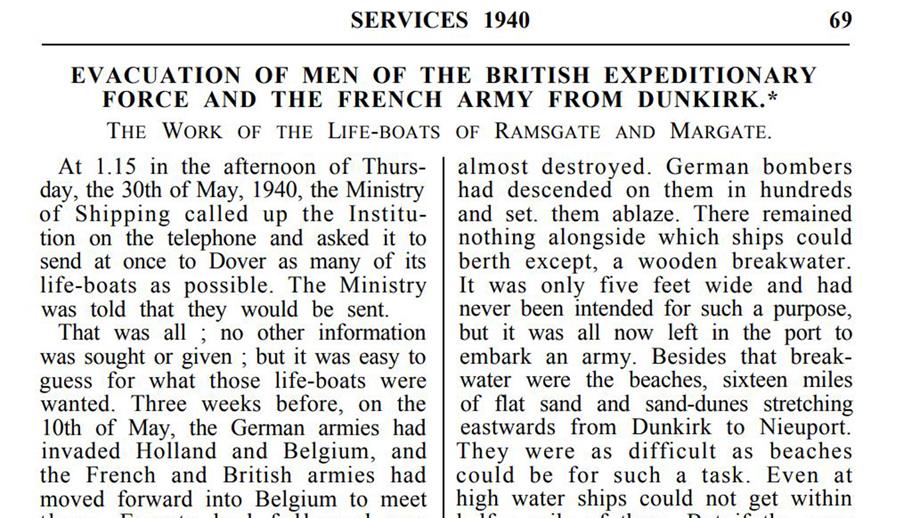 Extract from the Life-boat 1940