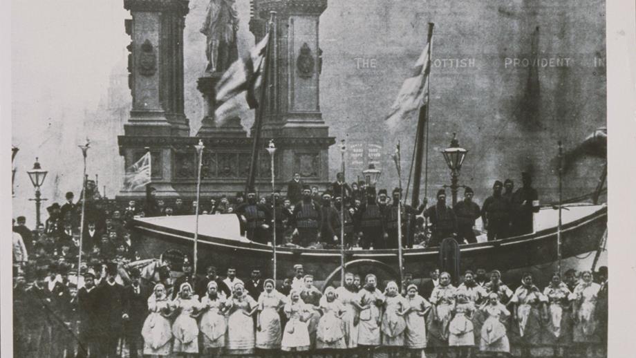 The world's first street collection , for the RNLI, in Manchester, 1891.