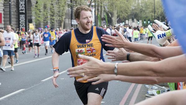 RNLI Runners taking part in the Virgin Money London Marathon (VMLM) 2018. Fundraising.