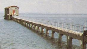 Archival photograph of Bembridge pier and lifeboat station