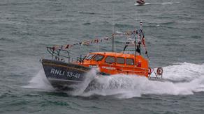 Dunmore East's Shannon class lifeboat out at sea 