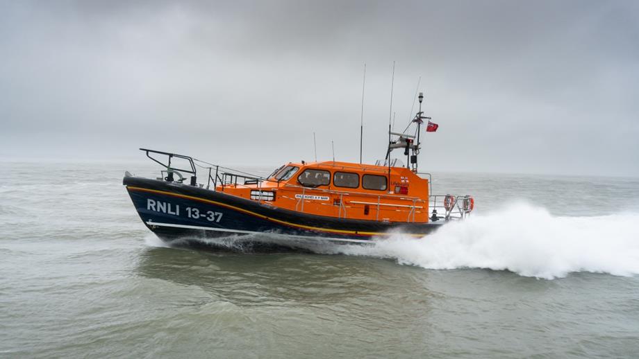 RNLI Invergordon Shannon class lifeboat out on the water