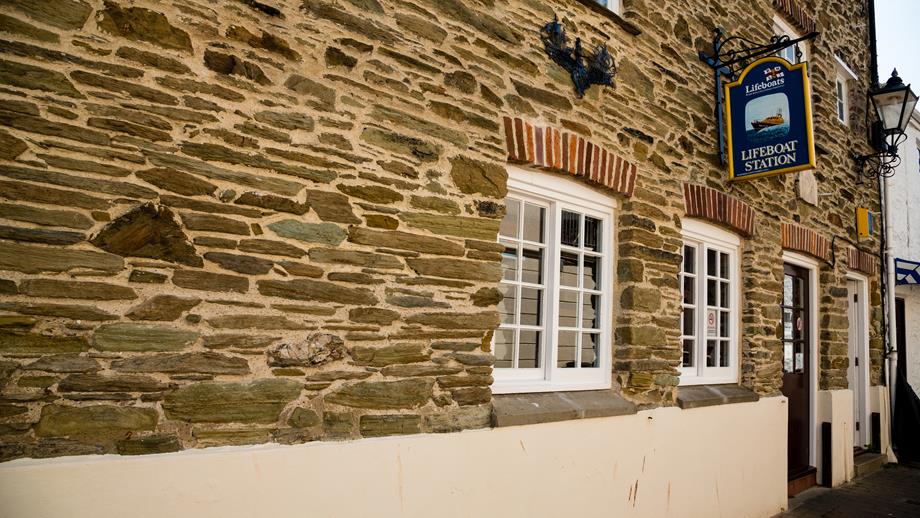 An exterior shot of Salcombe Lifeboat Station