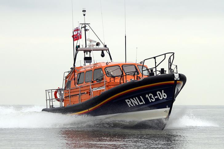The Shannon at Hoylake Lifeboat Station on a training exercise