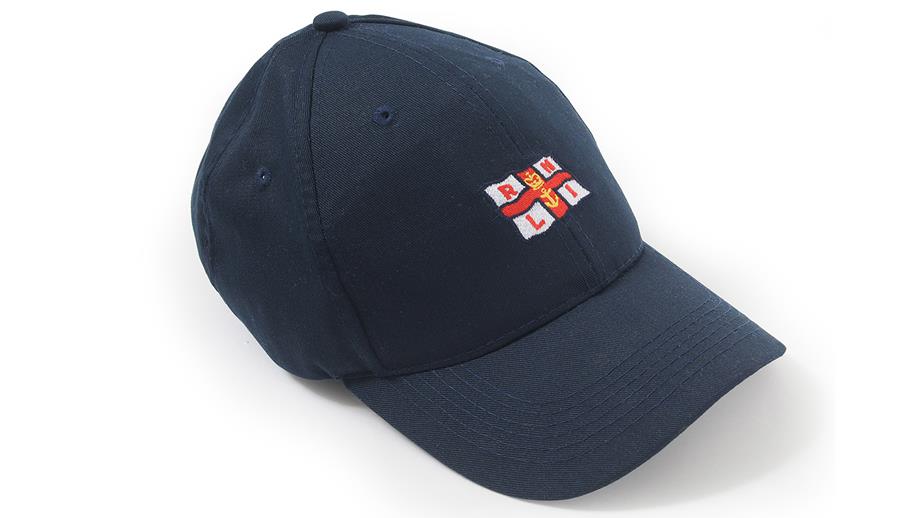 Our exclusive RNLI baseball cap comes in navy, with an embroidered RNLI flag logo on the front