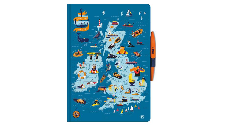 This A5 journal comes with a pen in signature RNLI orange. The front cover of the journal is illustrated by Crew Member Jonty Storey, inspired by the RNLI’s lifesaving work across the UK and Ireland. 