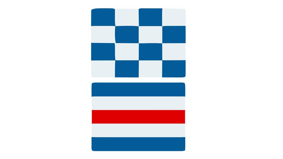 The ‘N’ flag is positioned above the ‘C’ flag which is the International Code Signal of distress and signifies the most urgent call for help at sea.