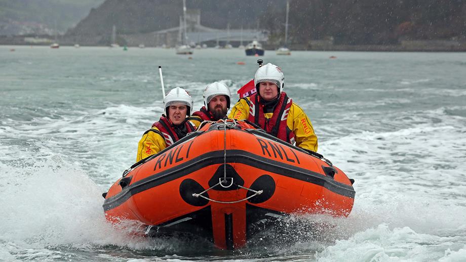 Conwy’s D class lifeboat, The May-Bob, with three crew aboard