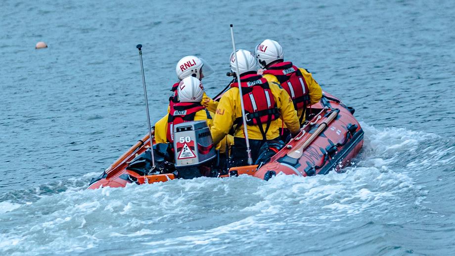 Four crew members aboard Ilfracombe’s D class lifeboat