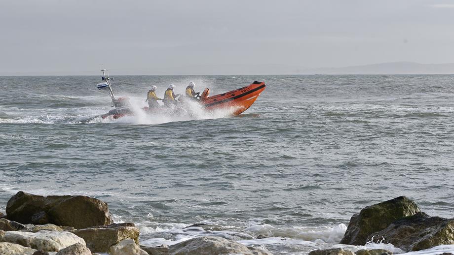 Mudeford RNLI’s Atlantic 85 inshore lifeboat, Mudeford Servant, at sea