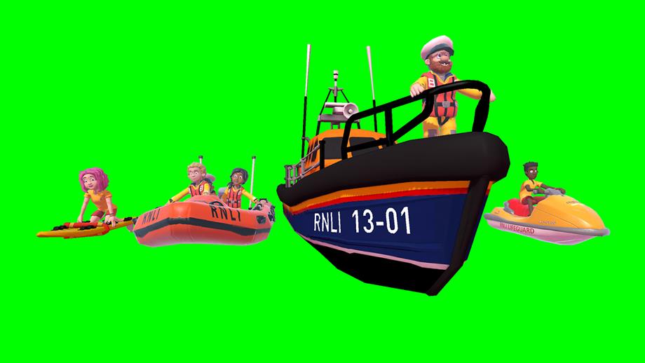 A screenshot of some of the characters from the RNLI’s Storm Force Rescue game.