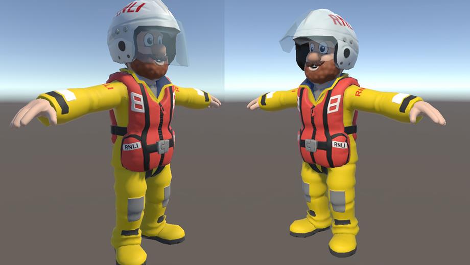 3D modelling of Stormy Stan, an RNLI Storm Force character
