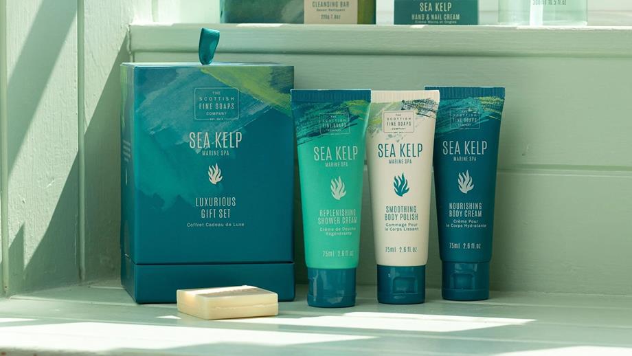 The Sea Kelp Luxurious Gift Set, featuring shower cream, body polish, body cream and luxury soap