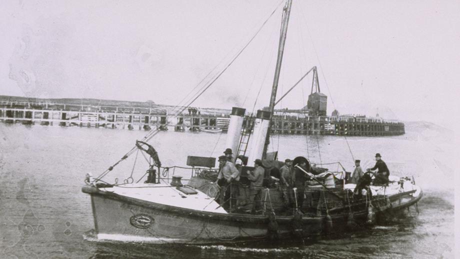 Crew onboard RNLI lifeboat James Stevens No.3.