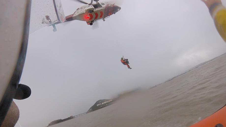Allan being airlifted to hospital