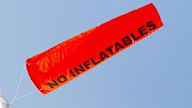 Red windsock at the beach