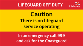 No lifeguards sign