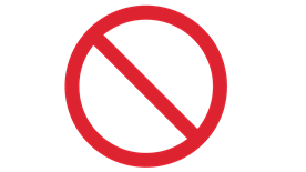 Prohibition sign - red circle with a red diagonal line through it