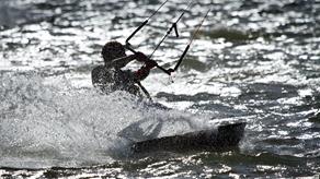 Kitesurfer in Poole Harbour