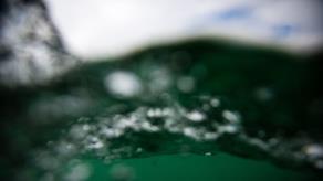 The sea surface from under the water