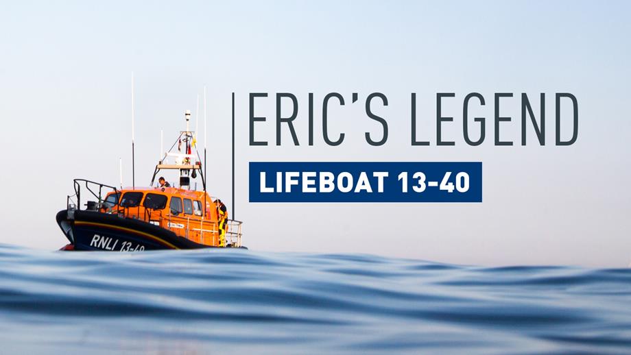 Eric’s Legend RNLI Lifeboat 13-40 on calm waters under a clear sky