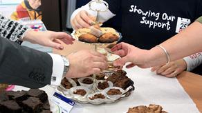 Brownies, cakes and biscuits at a fundraising bake sale