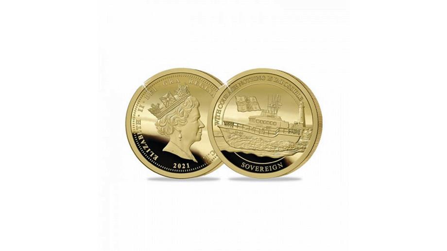 The 2021 commemorative RNLI gold coin produced by The Commonwealth Mint and Philatelic Bureau Ltd