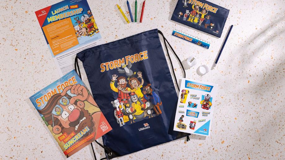 Pack shots of the Stormforce box, pencil case and duffel bag.