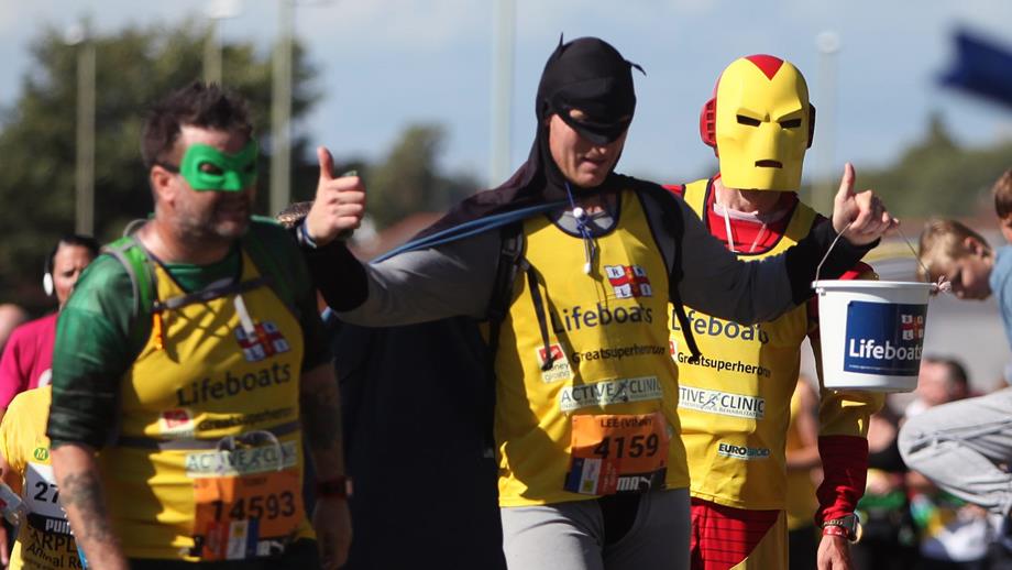 RNLI superhero supporters during their Great Superhero Run challenge