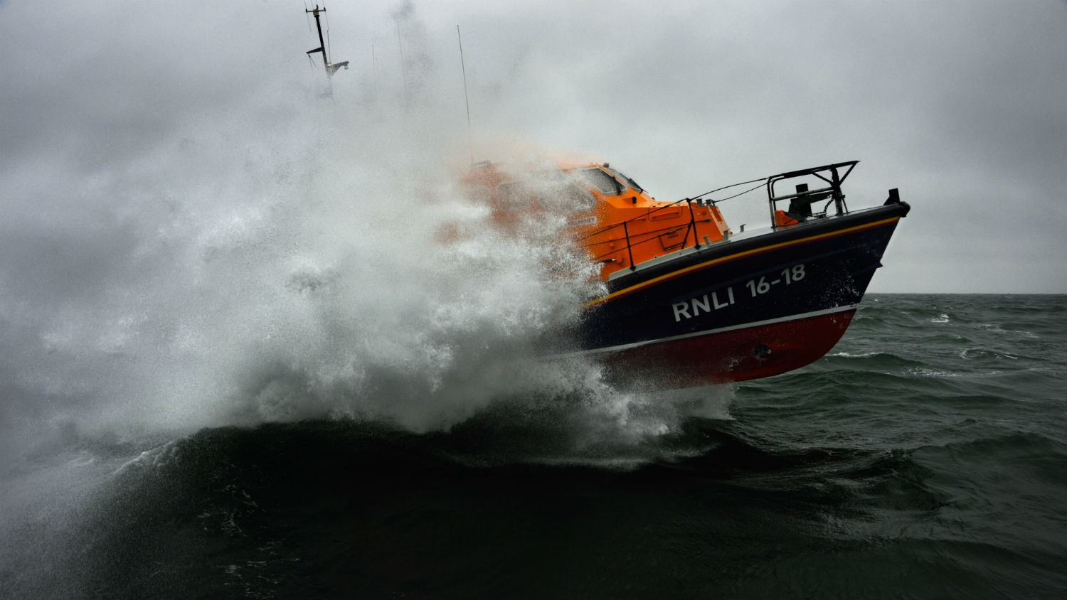Kilmore Quay’s Tamar class lifeboat Killarney powers through rough seas