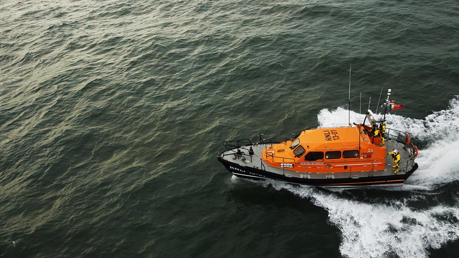 Shannon Class Lifeboat out at sea