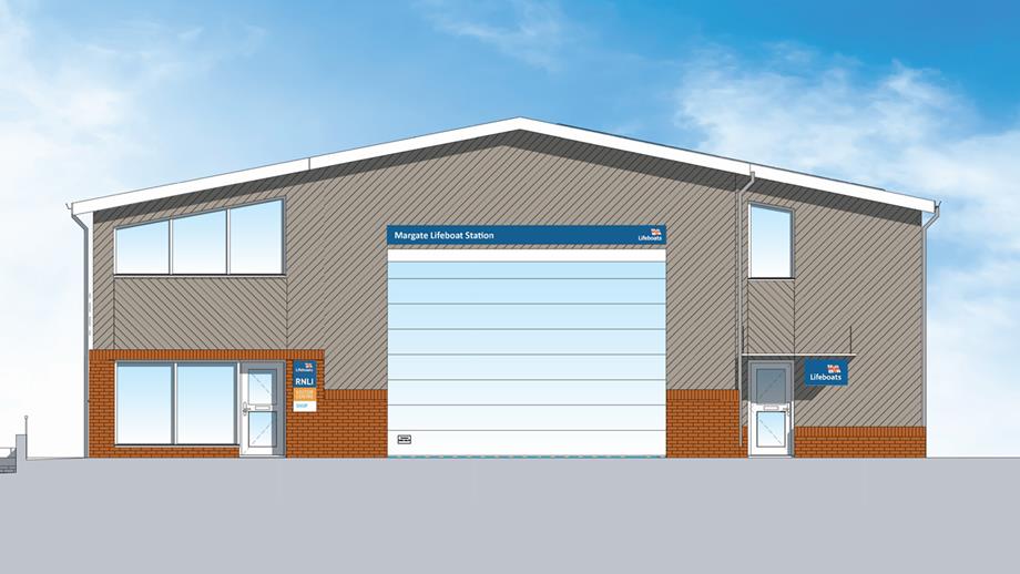 A digital picture of the proposed new lifeboat station building