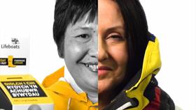 Split image with Mayday fundraiser on the left and RNLI crew member on the right
