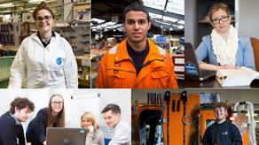 Montage of RNLI Apprentices working in various roles throughout the charity