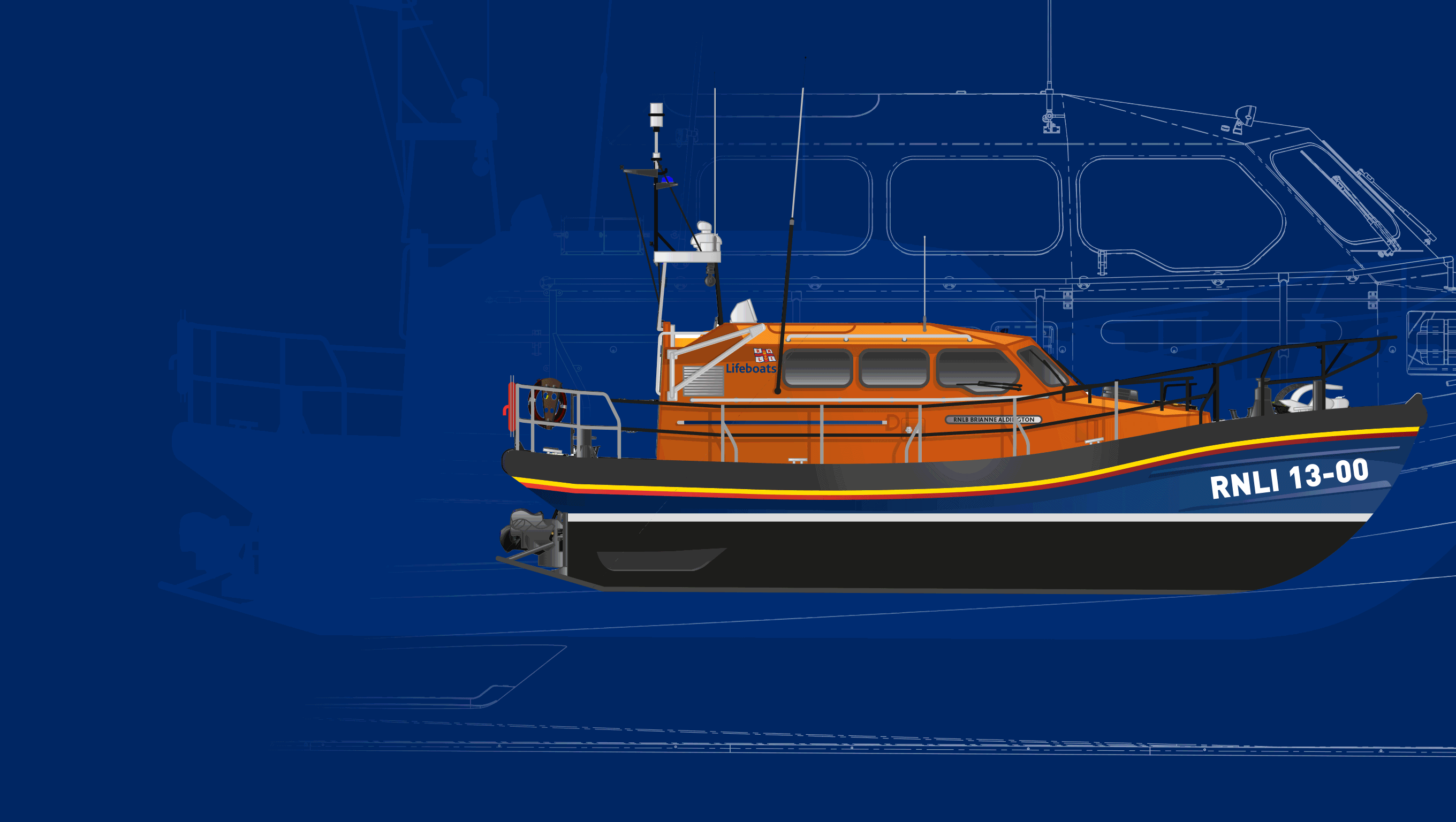 Illustration of a Shannon class lifeboat