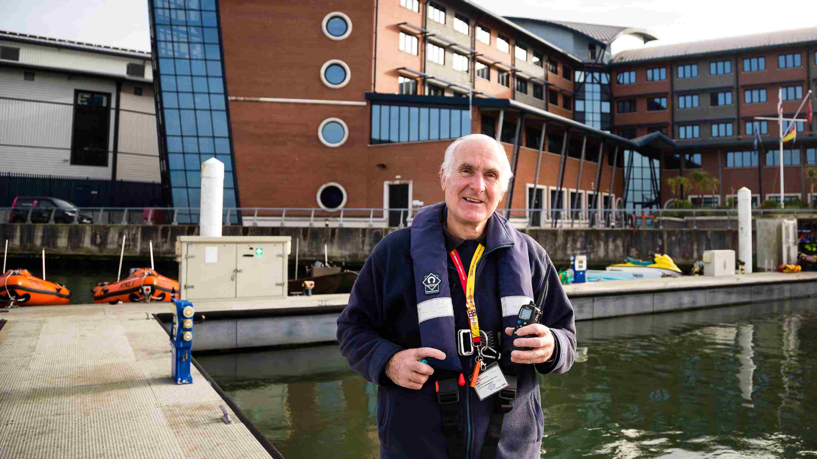 RNLI ambassador Gerald Beddard volunteers as an RNLI College Tour Guide and a bosun